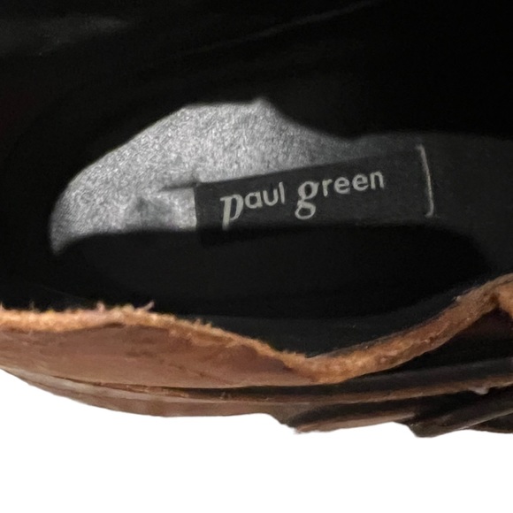 Paul Green Women’s Tan Brown Leather Ankle Booties Size 7.5 US rare find. - Picture 10 of 11